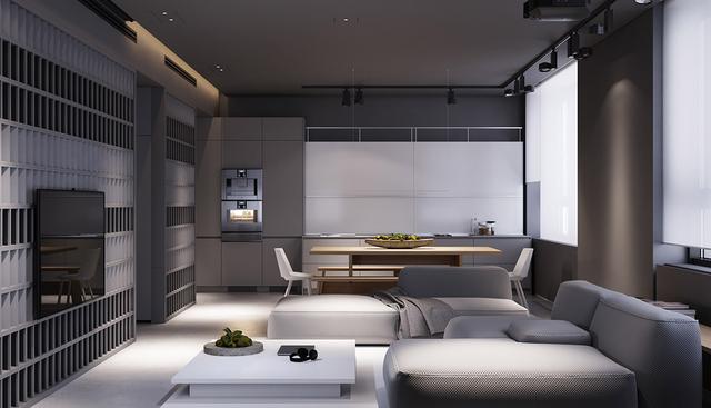 灰色系小公寓室内设计 打造简单华丽的家居装饰